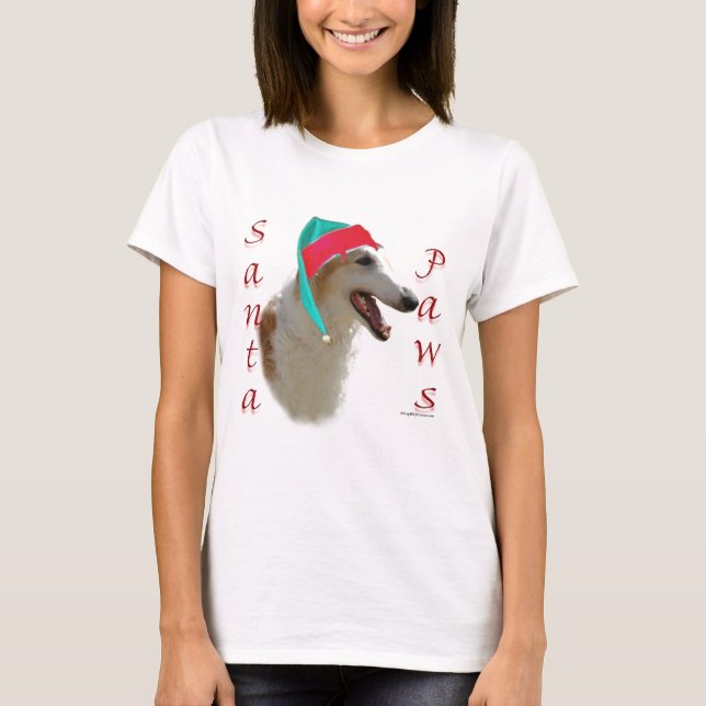 Camiseta Papais noeis Borzoi Paws (Frente)
