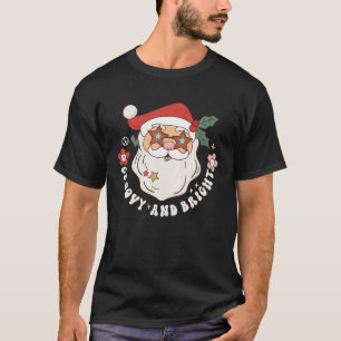 Camiseta Papais noeis Brilhantes E De Groovy Flor De Groovy