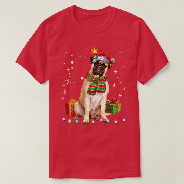 Camiseta Papais noeis Bullmastiff Engraçado Árvore de Natal (Frente do Design)