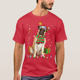 Camiseta Papais noeis Bullmastiff Engraçado Árvore de Natal