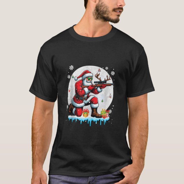 Camiseta Papais noeis caçando a lua de Natal Matchi (Frente)