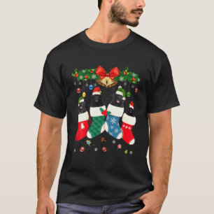 Camiseta Papais noeis Cachorros Da Terra Nova Em Meias De N