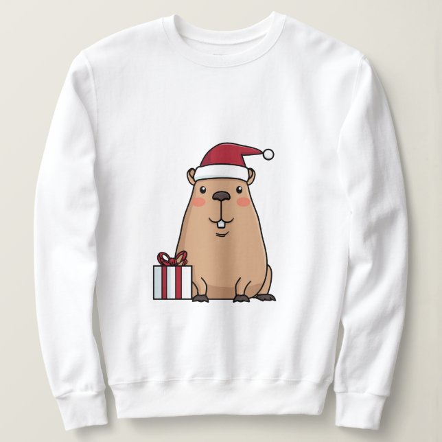 Camiseta Papais noeis Capybara Holiday (Frente do Design)