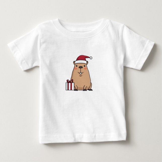 Camiseta Papais noeis Capybara Holiday (Frente)