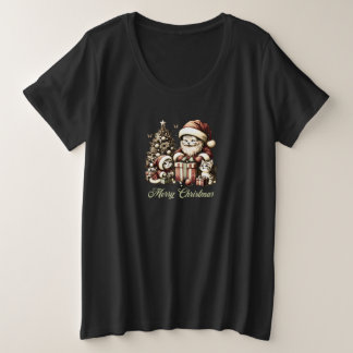 Camiseta Papais noeis Cat e seus pequenos ajudantes no esti