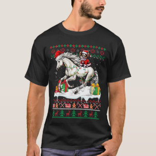 Camiseta Papais noeis Chihuahua Andando Cavalo de Natal Doc