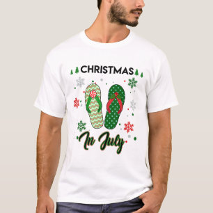 Camiseta Papais noeis Chinelos Natal No Verão De Julho