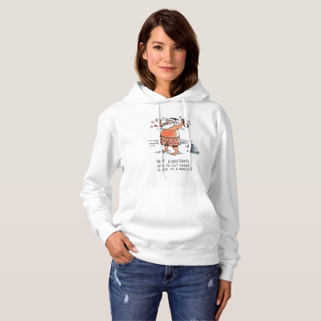 Camiseta Papais noeis com focas mulheres camisolas brancas (Frente Completa)