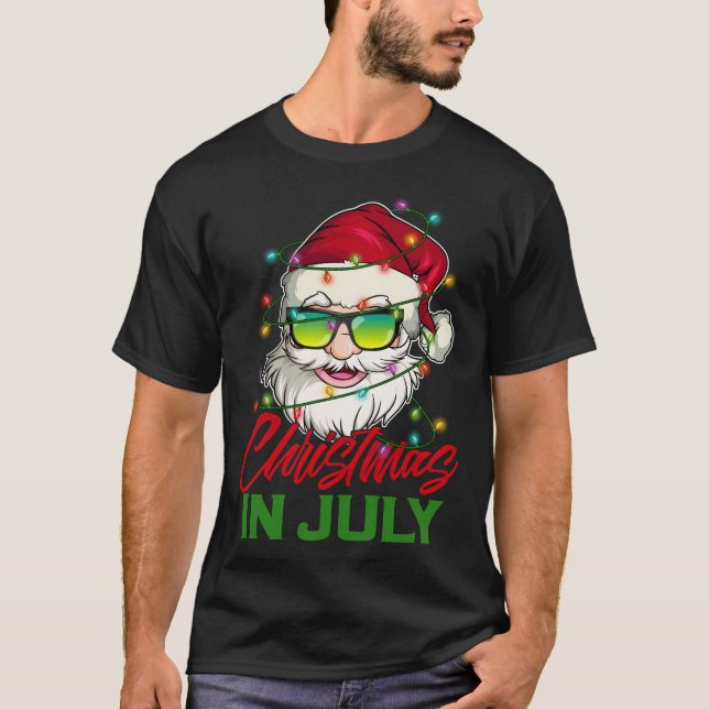 Camiseta Papais noeis Com Luzes De Sol Em Julho De Verão (Frente)