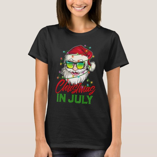 Camiseta Papais noeis Com Luzes De Sol Em Julho De Verão (Frente)