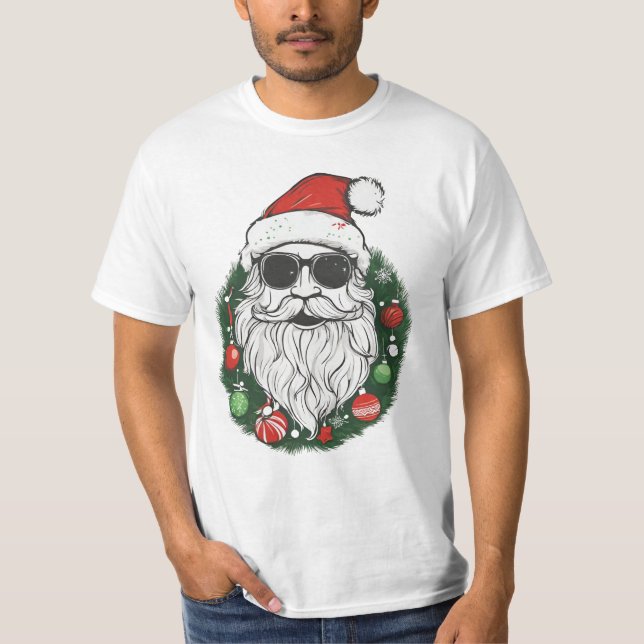 Camiseta Papais noeis com óculos de sol | Natal Legal e fes (Frente)