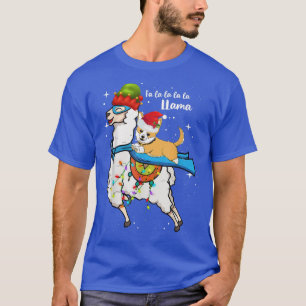 Camiseta Papais noeis Corgi Andando Lama Funny Corgi Natal