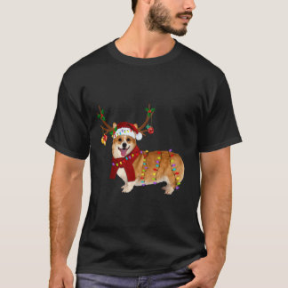 Camiseta Papais noeis Corgi Reindeer - Presentes de Natal L