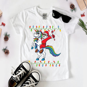 Camiseta Papais noeis Cotovelos Curtos Andando Unicórnio