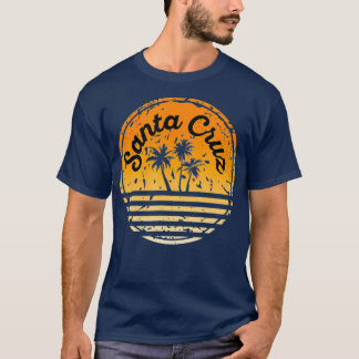 Camiseta Papais noeis Cruz Árvore de Palma do Surf Retro