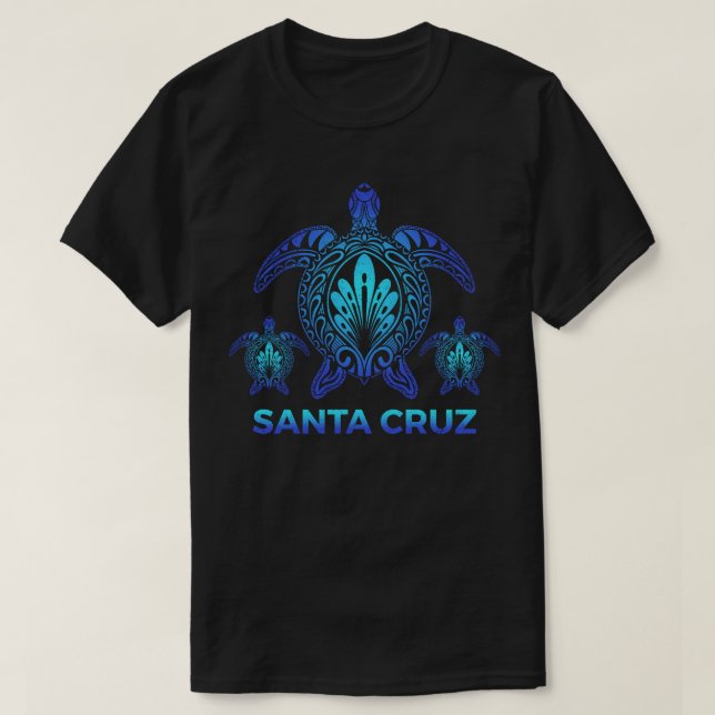 Camiseta Papais noeis Cruz California AC Ocean Turtle Souve (Frente do Design)