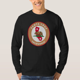 Camiseta Papais noeis Cruz California Ca Flag E Crachá Do U