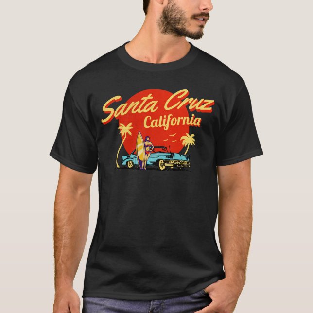 Camiseta Papais noeis Cruz California Retro Art (Frente)