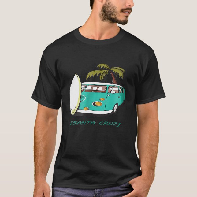 Camiseta Papais noeis Cruz California Surf CA Van Souvenir (Frente)