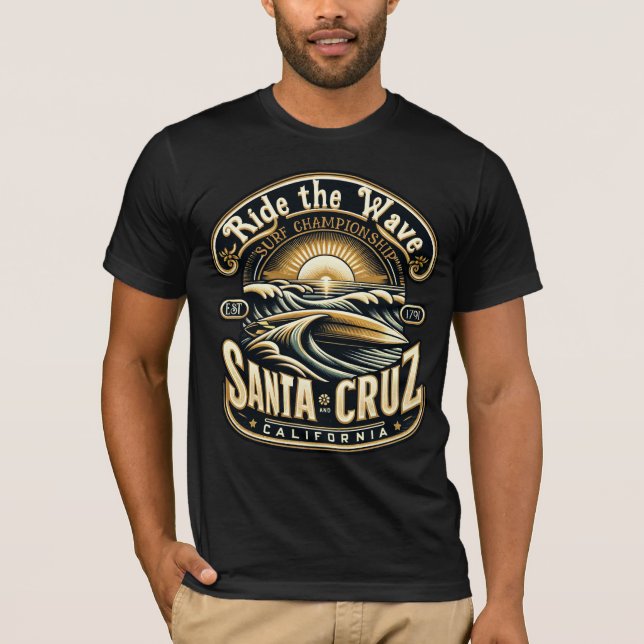 Camiseta Papais noeis Cruz California Surfing (Frente)