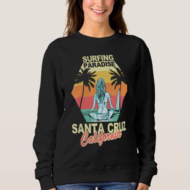 Camiseta Papais noeis Cruz California Surfing Paradise Girl (Frente)