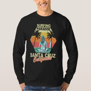 Camiseta Papais noeis Cruz California Surfing Paradise Girl