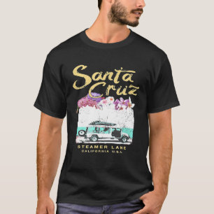 Camiseta Papais noeis Cruz Surf da Califórnia Van Vintage S