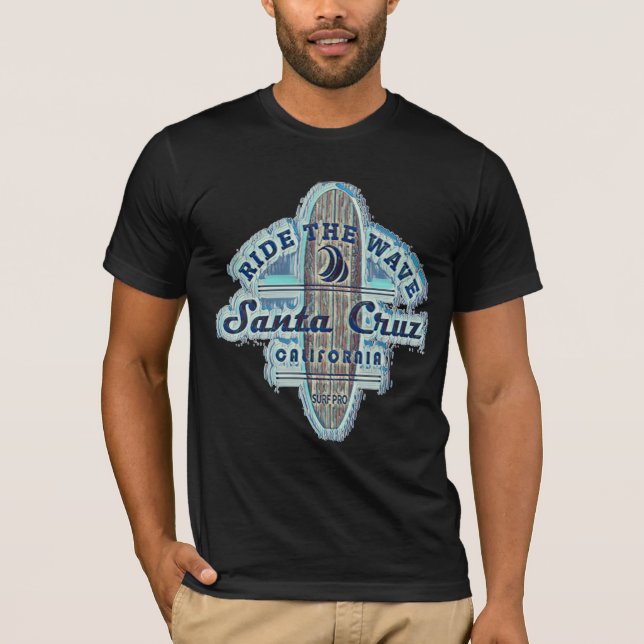 Camiseta Papais noeis Cruz Surfing Vintage Retro (Frente)