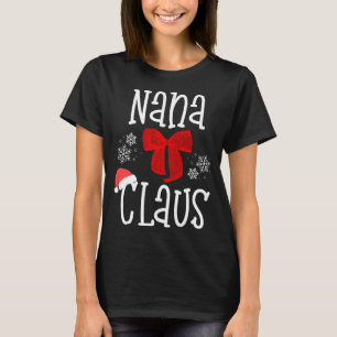 Camiseta Papais noeis Cute Nana Claus Vovó Natal Fam Pajama