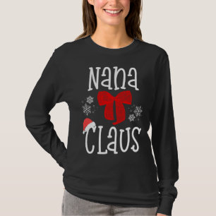 Camiseta Papais noeis Cute Nana Claus Vovó Natal Fam Pajama