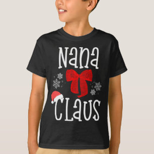 Camiseta Papais noeis Cute Nana Claus Vovó Natal Fam Pajama