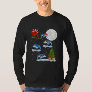 Camiseta Papais noeis Da Árvore De Iluminação Xmas Que Anda