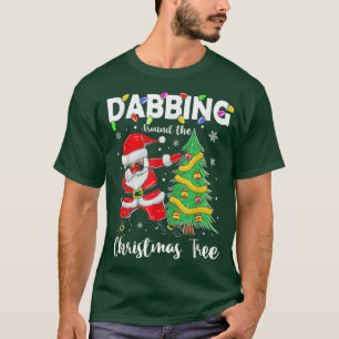 Camiseta Papais noeis Dabbing ao redor da árvore de Natal L