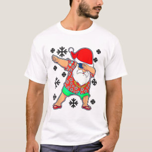 Camiseta Papais noeis Dabbing, Havaí tropical de Natal