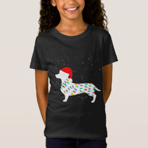 Camiseta Papais noeis Dachshund Natal Luzes Dachshund Pajam