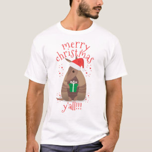 Camiseta Papais noeis Dando a Armadillo Texas