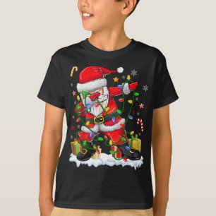 Camiseta Papais noeis de abismo Luzes de Árvore de Natal