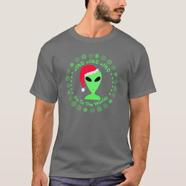 Camiseta Papais noeis de Alienígena divertida Geek Humor Fl (Frente)