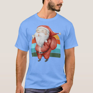 Camiseta Papais noeis de Aquarela Árvore de Natal Luzes de 