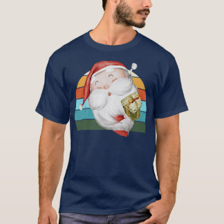 Camiseta Papais noeis de Aquarela Árvore de Natal Luzes de 