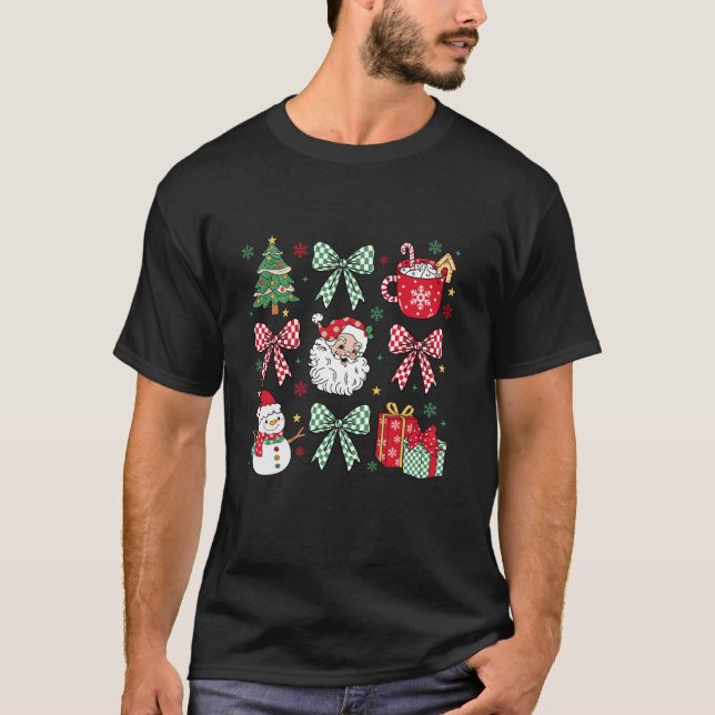 Camiseta Papais noeis de Arco de Natal Feliz Víblias de Nat (Frente)