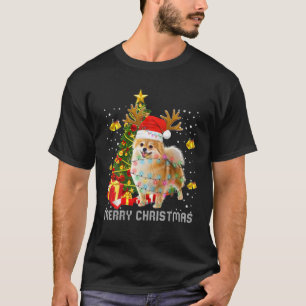 Camiseta Papais noeis de Árvore das Luzes de Natal da Pome