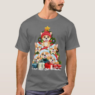 Camiseta Papais noeis de Árvore de Corgi de Natal Noveldade