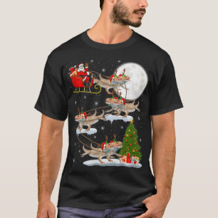 Camiseta Papais noeis de Árvore de Iluminação Xmas que Anda
