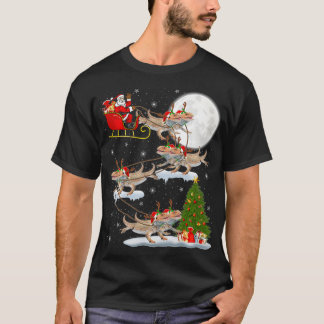 Camiseta Papais noeis de Árvore de Iluminação Xmas que Anda