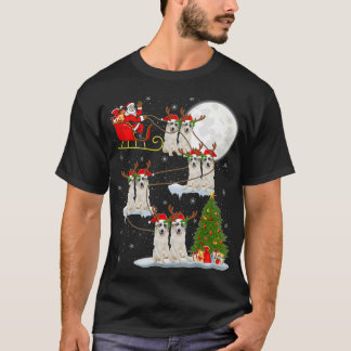 Camiseta Papais noeis de Árvore de Iluminação Xmas que Anda