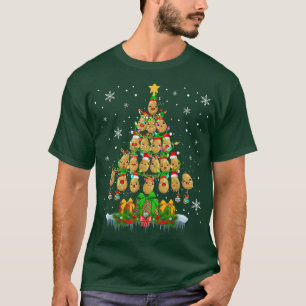 Camiseta Papais noeis de Árvore de Natal Batatas Xmas Light
