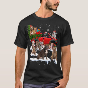 Camiseta Papais noeis De Árvore De Natal De Caminhão Vermel