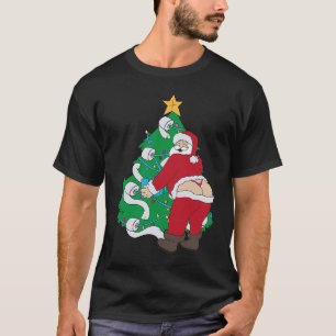 Camiseta Papais noeis de Árvore de Natal em Papel de Banhei