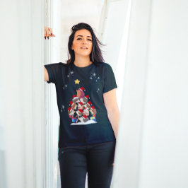 Camiseta Papais noeis de Árvore de Natal Hedgehogs Bonés